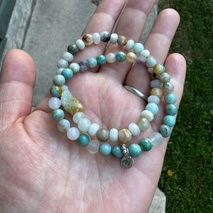 Elegant Multicolor Beaded Agate Bracelet Set